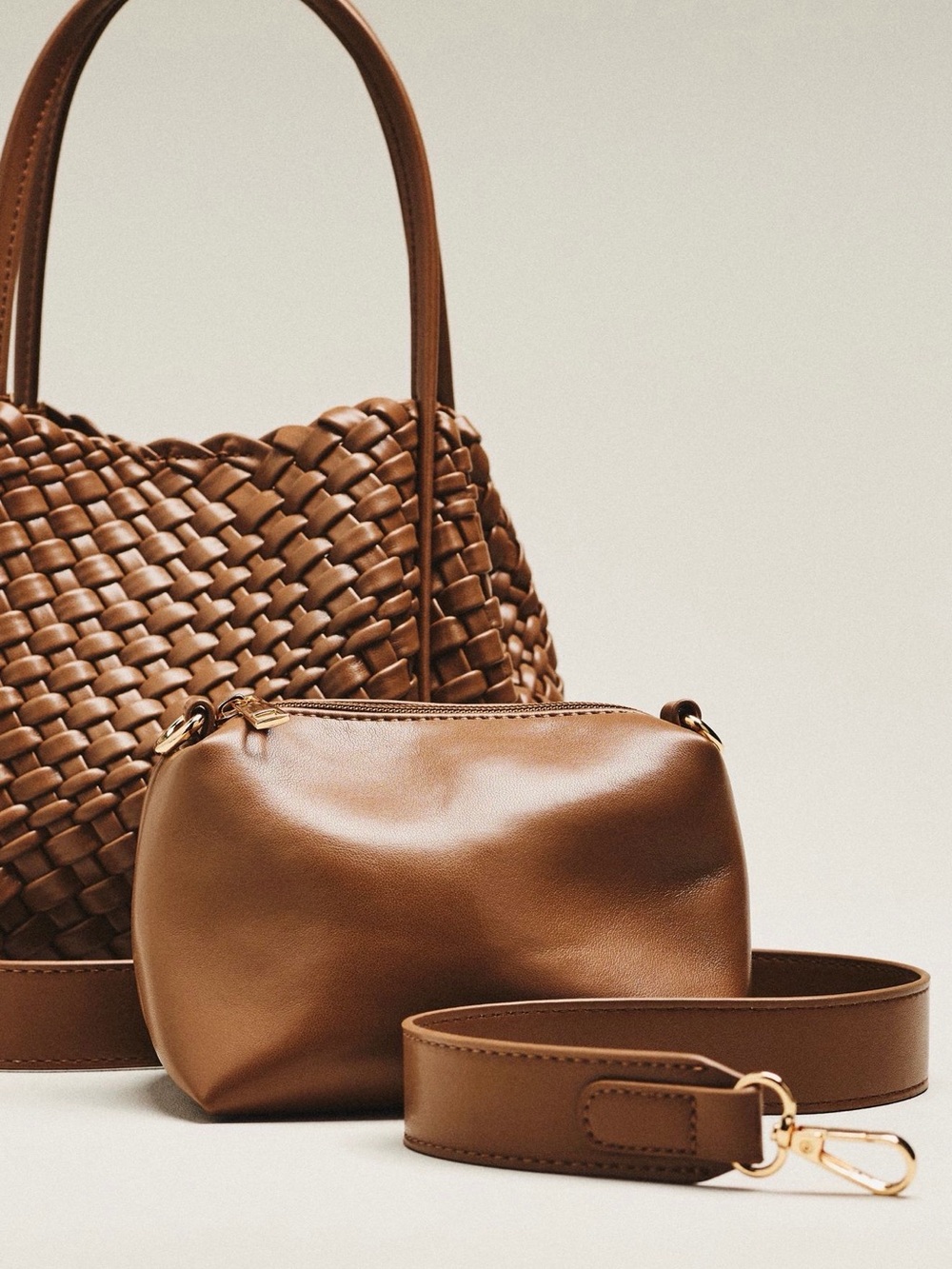 Anthropologie Hollace Woven Leather Tote Bag in Brown - Picture 2 of 3